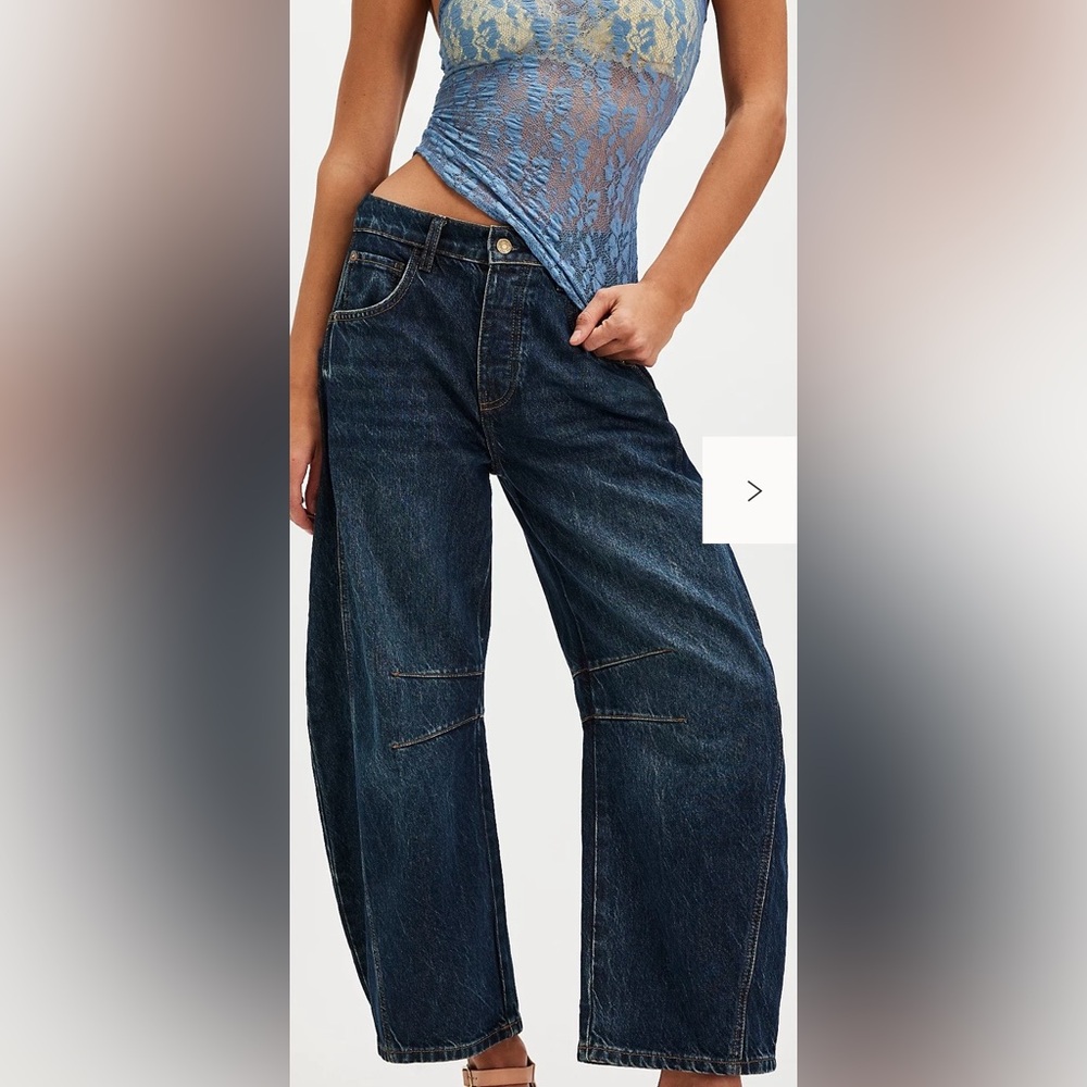 NWT We The Free Good Luck Mid rise Barrel Jeans